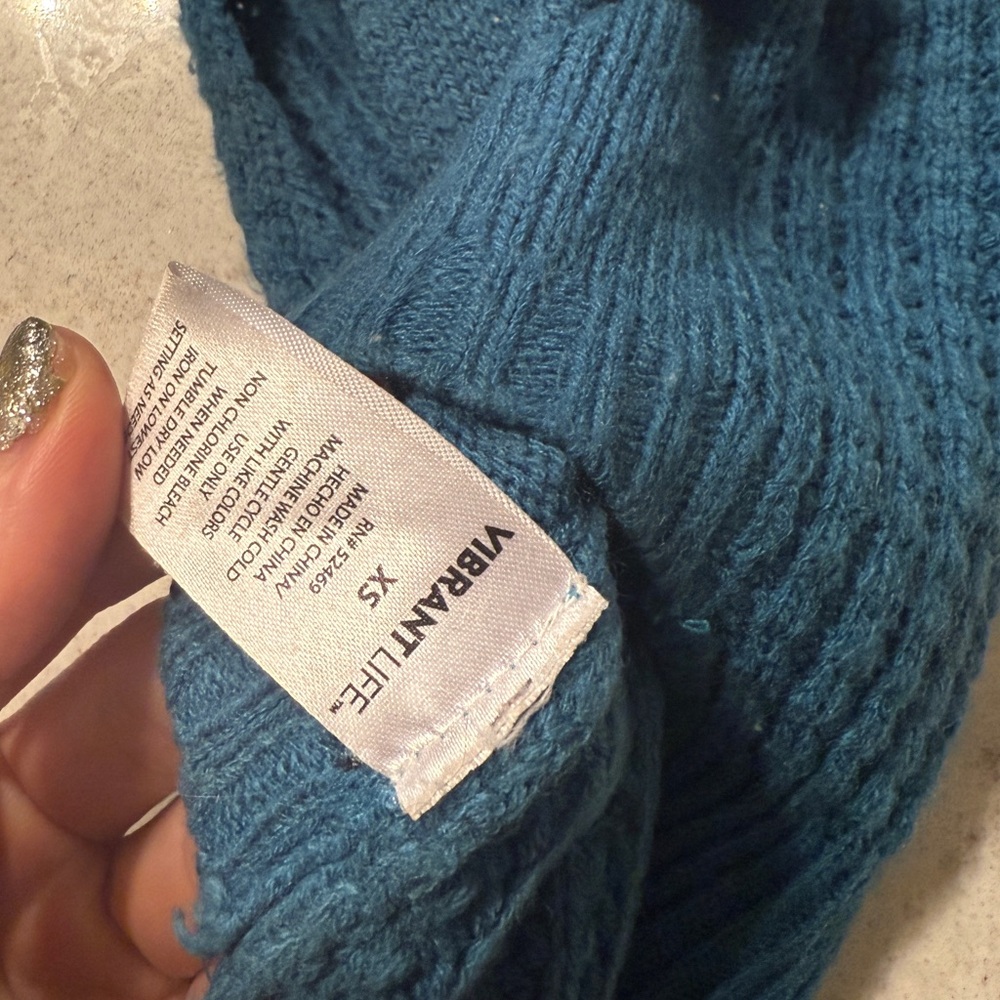 Teal blue knit dog pet Sweater Sz xs - Picture 5 of 5